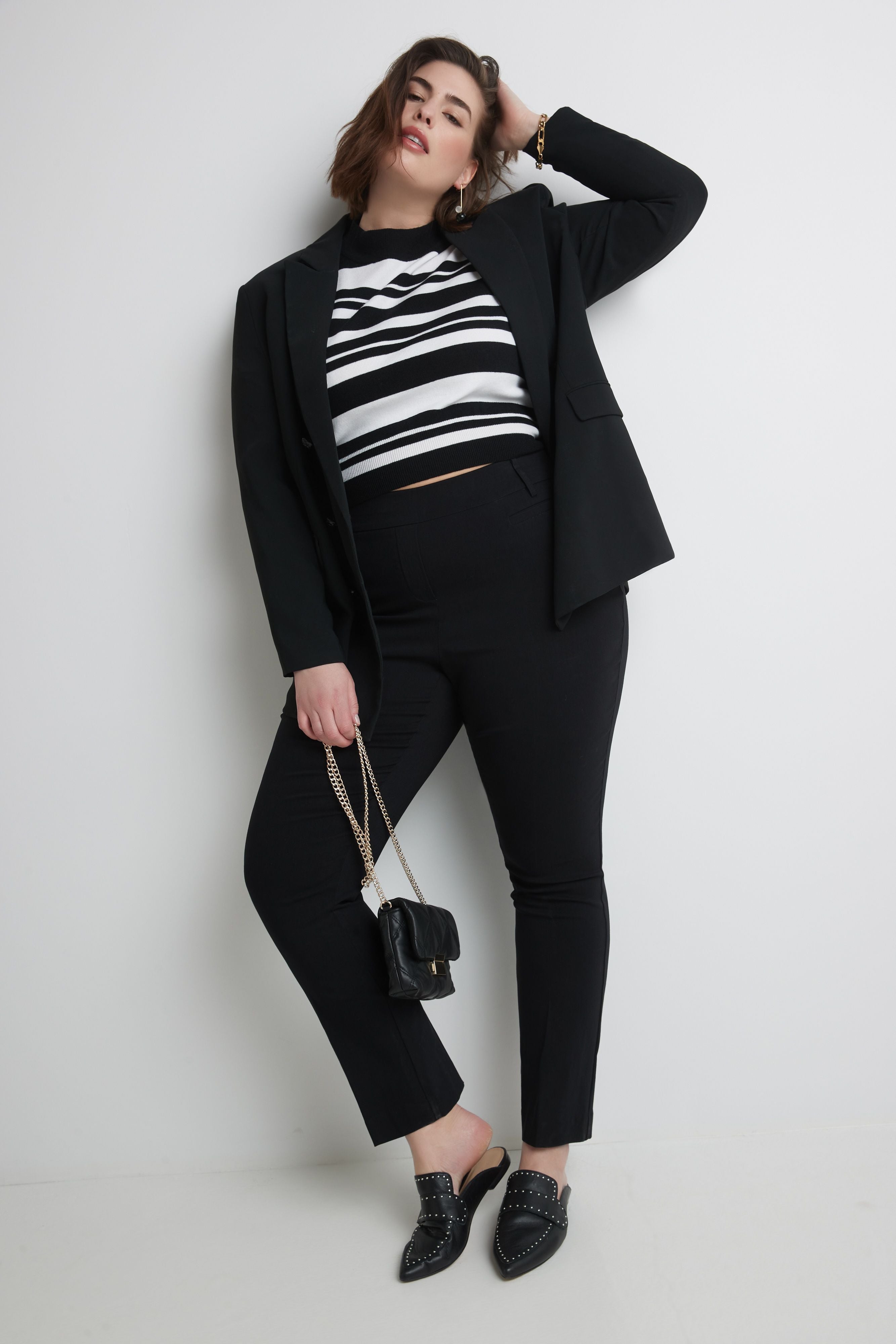 Curvy Pull on Tummy Control Pants with Real Pockets Rekucci Canada