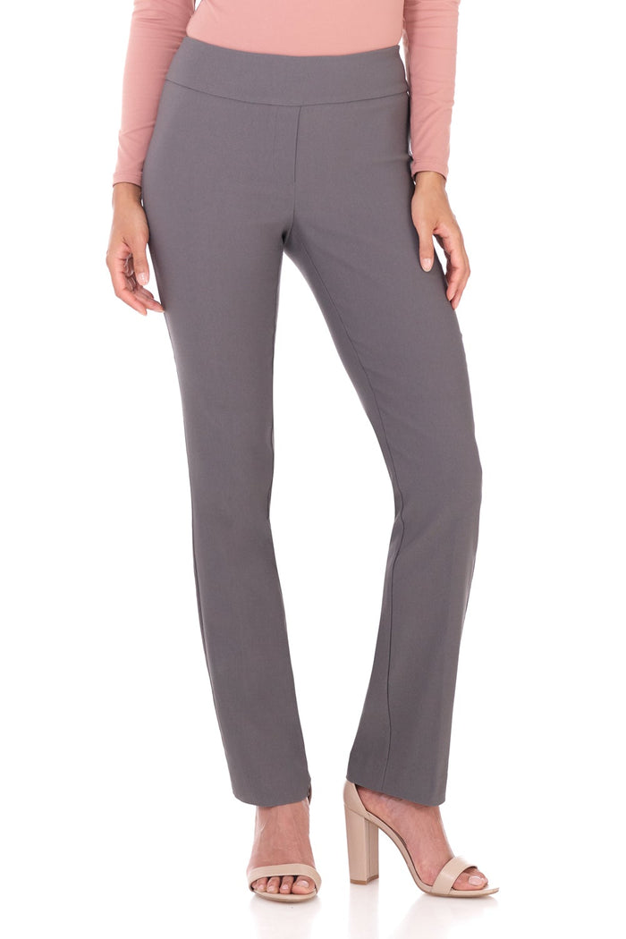 rekucci Straight leg pants with tummy control graphite