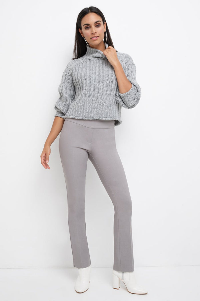 rekucci Straight leg pants with tummy control silver