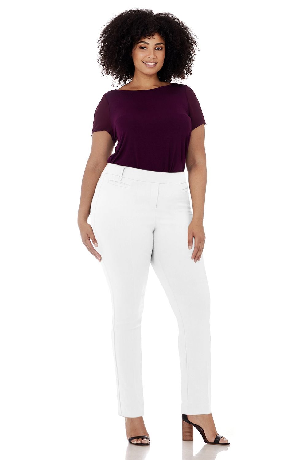 Curvy Pull-on Tummy Control Pants with Real Pockets – Rekucci Canada