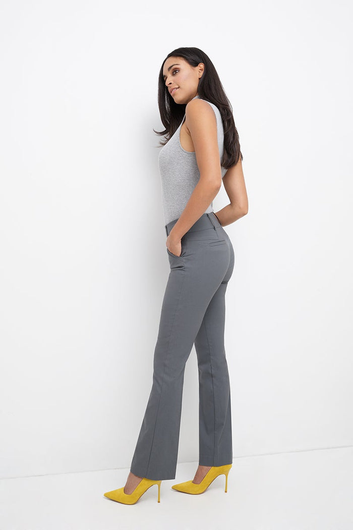 rekucci Stretch bootcut pants with tummy control and pockets graphite