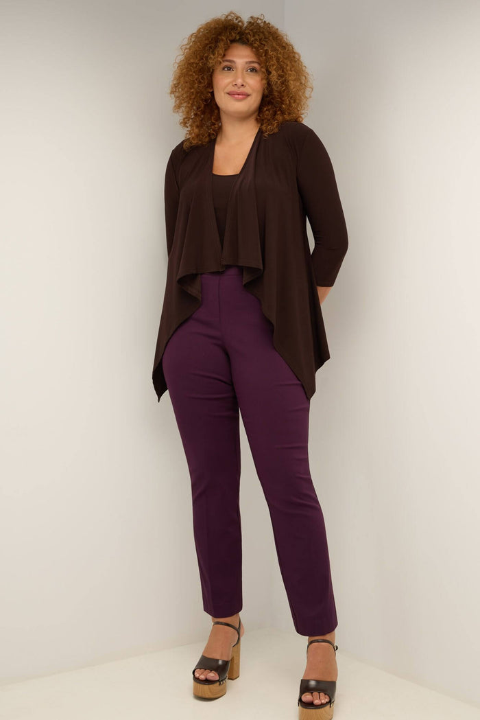 rekucci Travel Collection Plus Size Open-front Cardigan espresso